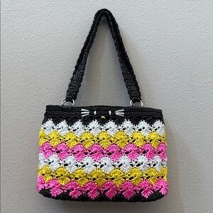 Chic Multicolor Crochet Shoulder Bag